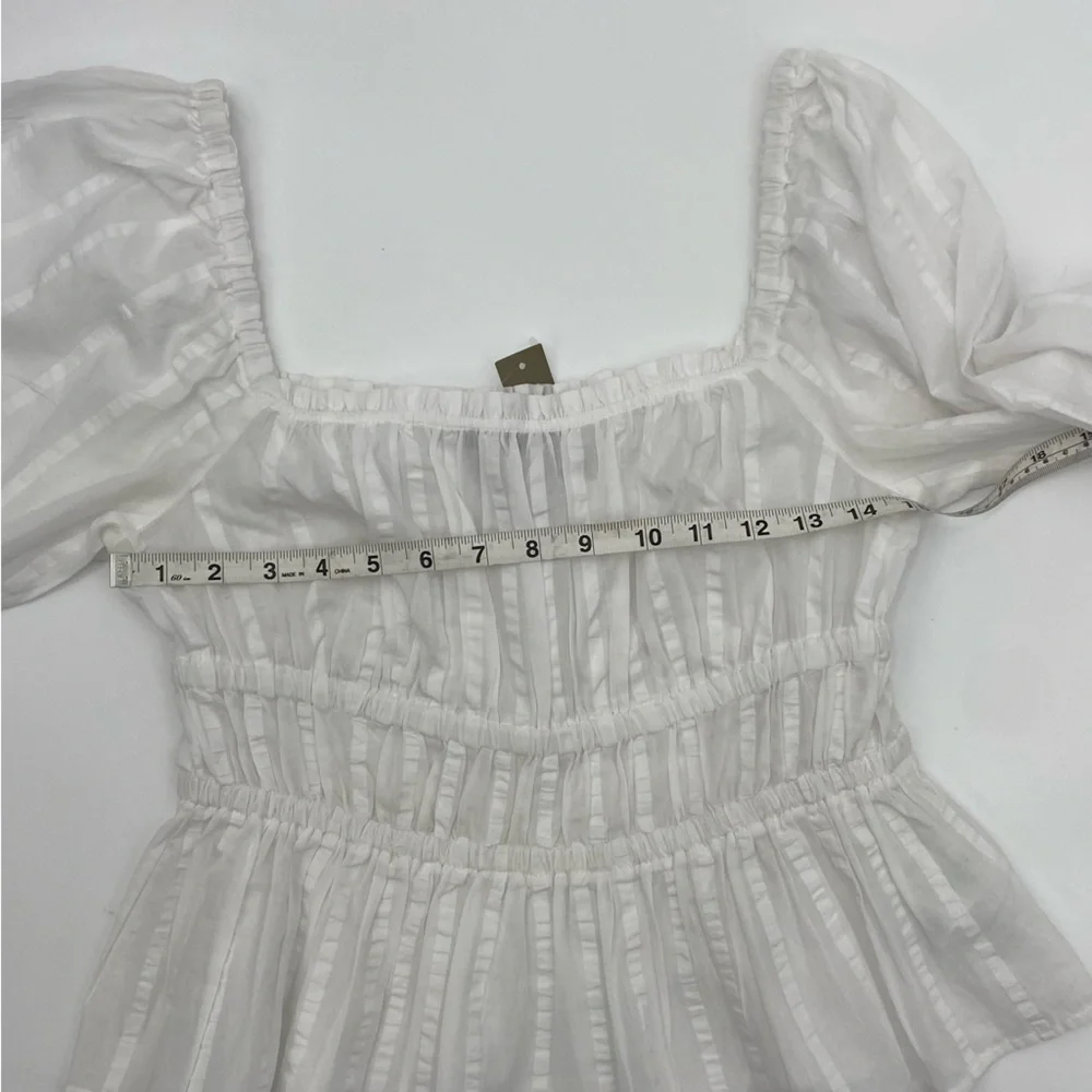 J.Crew White Cotton Puff Sleeve Blouse size S